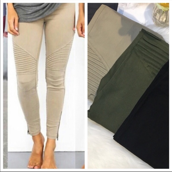 Must Have Motto Zipper trim skinny leggings - Picture 5 of 8